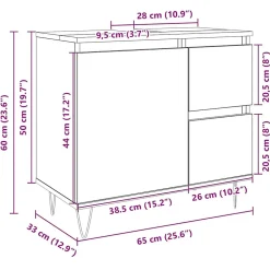 Armoire salle de bain chêne sonoma 65x33x60 cm vidaXL