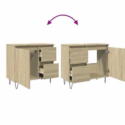 Armoire salle de bain chêne sonoma 65x33x60 cm vidaXL