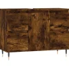 Armoire salle de bain chêne fumé 80x33x60cm bois d'ingénierie vidaXL