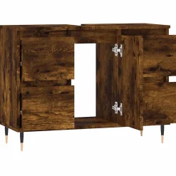 Armoire salle de bain chêne fumé 80x33x60cm bois d'ingénierie vidaXL