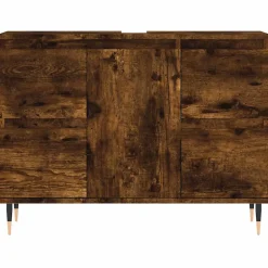 Armoire salle de bain chêne fumé 80x33x60cm bois d'ingénierie vidaXL