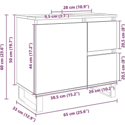 Armoire salle de bain chêne sonoma 65x33x60 cm vidaXL