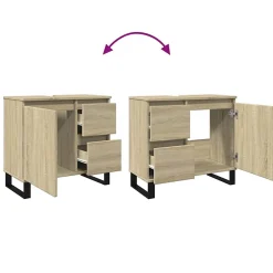 Armoire salle de bain chêne sonoma 65x33x60 cm vidaXL