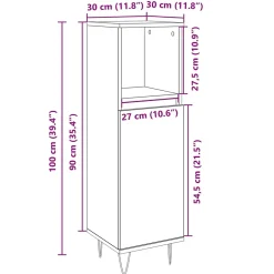 Armoire salle de bain chêne sonoma 30x30x100 cm vidaXL