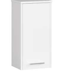 Armoire salle de bains AKORD FIN Meuble Haut Suspendue Blanche 30 cm 1 porte façade Blanche 2 étagères 30x22,5x60 cm