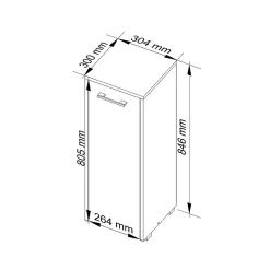 Armoire salle de bains AKORD FIN Blanche 30 cm 1 porte façade Chêne Sonoma 2 étagères 30x30x85 cm