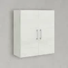 Armoire Suspendue À Deux Portes En Chêne Blanc Effet Bois