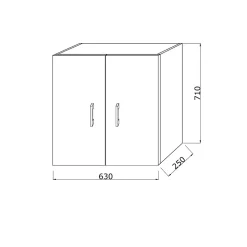 Armoire Suspendue À Deux Portes En Chêne Blanc Effet Bois