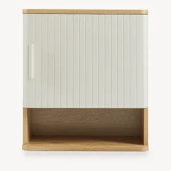 Armoire suspendue de salle de bains Ferrersp 50 x 45 x 24 cm effet chêne / sable en.casa