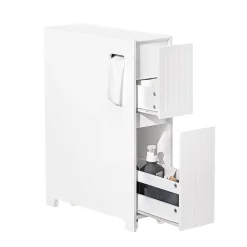 Armoire Toilettes Compact, Meuble de Rangement Salle de Bain, BZR111-W, SoBuy