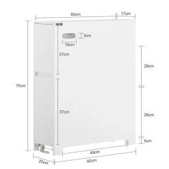Armoire Toilettes Compact, Meuble de Rangement Salle de Bain, BZR111-W, SoBuy