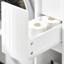 Armoire Toilettes Compact, Meuble de Rangement Salle de Bain, BZR111-W, SoBuy