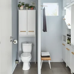 Armoire WC GoodHome Ladoga blanc L. 60 x H. 190 x P. 15 cm