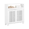 Armoire WC Toilettes Compact Roulante avec 2 Portes Coulissantes, BZR119-W, SoBuy
