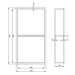 Aurum Niche de Douche à encastrer, Acier Inoxydable 304, 2 étagères, 60x30x10cm, Cuivre brossé PVD (SATAURN6030SBRG)
