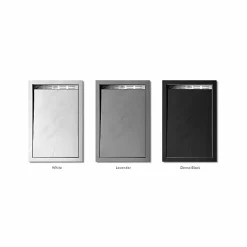 Bac à douche gris 80x80 à clôture en résine et 60% charge minérale receveur avec bonde et grille en inox