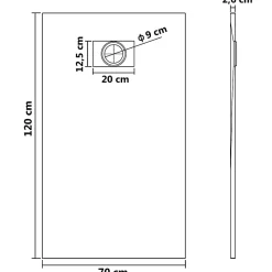 Bac de douche SMC Blanc 120 x 70 cm vidaXL
