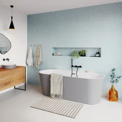 Baignoire à double extrémités Nakina L. 180 cm x l. 80 cm gris