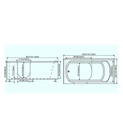 Baignoire à porte KASTRAKI 151x75x61 cm droit ou gauche - droit