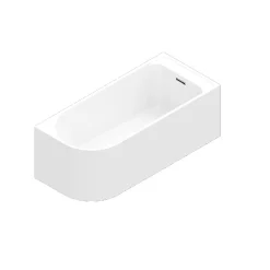 Baignoire adossée pour angle droit 160x75 cm Oguta blanc