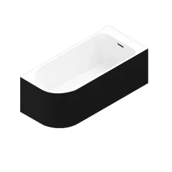 Baignoire adossée pour angle droit 160x75 cm Oguta noir