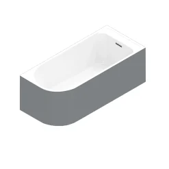 Baignoire adossée pour angle droit 160x75 cm Oguta gris