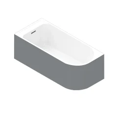 Baignoire adossée pour angle gauche 170x75 cm Oguta gris mat