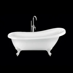 Baignoire ancienne retro sur pieds RICHMOND Blanche 155 cm Pieds d'Aigle Blancs