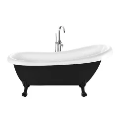 Baignoire ancienne retro sur pieds RICHMOND Noire 171 cm Pieds de Lion Noirs