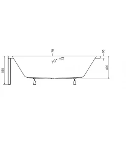 Baignoire angle gauche ZIANIGI avec tablier - 160cm