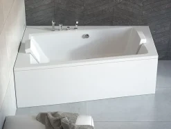 Baignoire angle gauche ZIANIGI avec tablier - 150cm