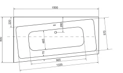 Baignoire angle gauche ZIANIGI avec tablier - 150cm