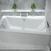 Baignoire asymétrique + tablier blanc + repose tête - INFINITY - 170 x 110 cm - Droite