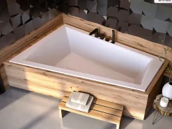 Baignoire asymétrique - 180 x 125 cm - Gauche - sans Habillage - avec Pieds - Vidage Chrome - INTIMA DUO SLIM