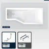 Baignoire asymétrique - 170 x 75 cm - Droite - sans Habillage - avec Pieds - Vidage Chrome - INTEGRA