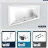 Baignoire asymétrique - 170 x 125 cm - Gauche - avec Habillage - Pieds - Vidage Chrome - INTIMA DUO
