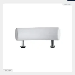 Baignoire asymétrique - 150 x 70 cm - Droite - avec Pieds - Poignées - Repose-tête - Vidage Chrome - MILENA PREMIUM