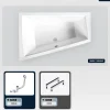 Baignoire asymétrique - 170 x 125 cm - Gauche - sans Habillage - avec Pieds - Vidage Chrome - INTIMA DUO SLIM