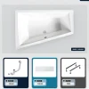 Baignoire asymétrique - 170 x 125 cm - Gauche - avec Tablier - Pieds - Vidage Chrome - INTIMA DUO