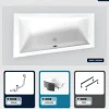 Baignoire asymétrique - 160 x 90 cm - Gauche - avec Habillage - Pieds - Vidage Chrome - INTIMA