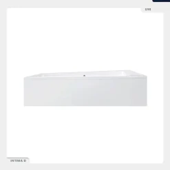 Baignoire asymétrique - 170 x 125 cm - Droite - sans Habillage - avec Pieds - 2 Repose-têtes - Vidage Chrome - INTIMA DUO