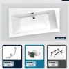Baignoire asymétrique - 170 x 110 cm - Gauche - avec Habillage - Pieds - Vidage Chrome - INFINITY