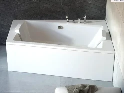 Baignoire asymétrique - 170 x 110 cm - Droite - sans Habillage - avec Pieds - Vidage Chrome - INFINITY