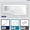 Baignoire asymétrique - 170 x 75 cm - Droite - avec Tablier - Pieds - Vidage Chrome - INTEGRA