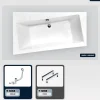 Baignoire asymétrique - 170 x 110 cm - Gauche - sans Habillage - avec Pieds - Vidage Chrome - INFINITY