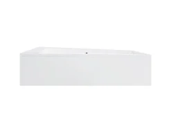 Baignoire asymétrique + tablier blanc + repose tête - INTIMA DUO - 170 x 125 cm - Gauche