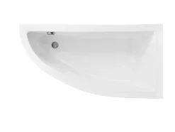 Baignoire asymétrique + tablier noir + repose tête - PRAKTIKA - 150 x 70 cm - Droite