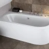 Baignoire asymétrique 170 x 75 Gauche AVITA acrylique blanc + avec Tablier + Pieds + Vidage à chromé