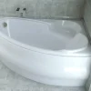 Baignoire asymétrique 170 x 110 Droite FINEZJA acrylique blanc + avec Tablier + Pieds + Vidage à chromé