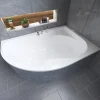 Baignoire asymétrique 170 x 110 Droite DORA acrylique blanc + Habillage en polystyrène + Pieds + Vidage à chromé